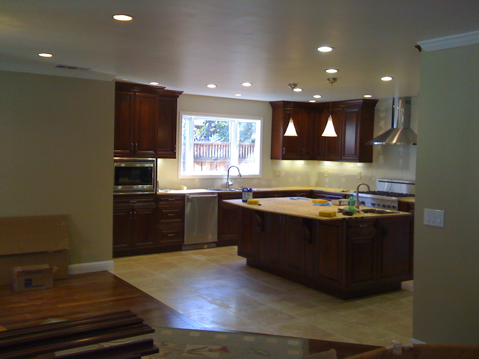 look at the ceiling smooth transition, smooth oak flooring & tile transition